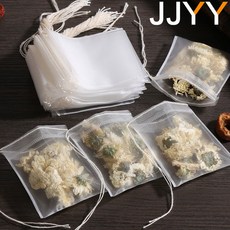 JJYY 일회용 티백 등급 필터 부직포 스트링 100 인퓨저 향신료 힐링, 100PCS 5x7CM