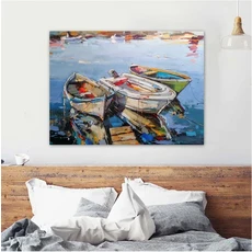 쿠쿠스토어 보트 오일 캔버스 회화 바다 풍경 추상 벽 인쇄 포스터 거실 홈 장식 프레임 없음, 04 20x30cm No Frame, 06 P10, 1개