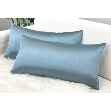 Aiking Home 61x61cm(24x24인치) 인조 실크 스퀘어 유럽 샴 지퍼 잠금 아쿠아(2개 세트) Collection 129763 8926574191, 슬레이트