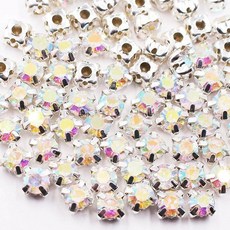 반짝 크리스털 비즈 라인스톤 컵형 바느질형 4-8mm 4mm, 4mm 100pcs, 1개, C. 4claw-S-AB