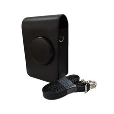 MINI EVO拍立得副廠保護皮套，精緻皮革保護套，復古時尚相機包, 1個, 黑色