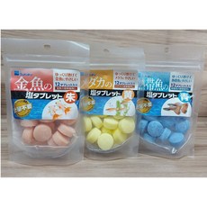 日本 Suisaku 水作 鹽錠 小型魚 熱帶魚 金魚 (12入/包) 純度高 鹽片 礦物鹽 新缸 換水 提升免疫力, 1個, F-9778 金魚鹽錠/粉色