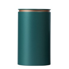 느슨한 잎차 저장용 금속 차통 커피 저장 용기 허브 보관 병 금속 차 상자 캔 캔디 홀더, Dark green, large