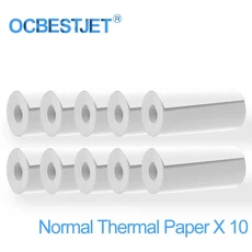 휴대용 미니 무선 블루투스 감열지 라벨 스티커 용지 포켓 노트 프린터 X5 57mm x, 04 10 Rolls