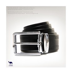 CAMEL 經典刻花真皮皮帶