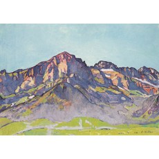 the dent blanches in champéry at the morning sun 편집아트포스터 감성선물 후들러, 그림만(매트지), A6