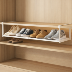 이지호미 길이조절 신발장 정리대 슈즈렉 다용도 틈새 언더선반 거치대, 1개, 크림화이트(CW01)