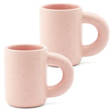 1+1 뭉툭 머그컵 2p세트, 핑크, 2개