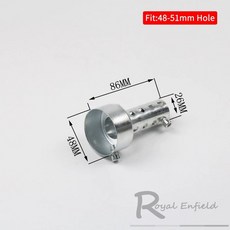 오토바이 소음기 탈착식 튜닝 스쿠터 42cm 범용 머플러 실버 확장형