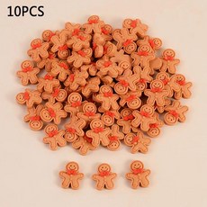 크리스마스 진저브레드맨 레진 플랫백 카보숑 피규어 스크랩북 장식품, 2. A02-10PC