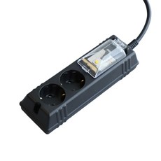 고디퍼 국산 4000W 고용량 멀티탭 에센셜 누전차단 에어컨 건조기 인덕션 대용량 콘센트 2구, 1개, Black(누전차단형 2구), 3m