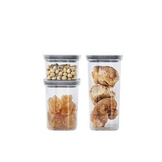 廚房密封罐食品用方形密封盒儲物罐麵條香料防潮塑膠保鮮盒收納盒, 1個, 600ml