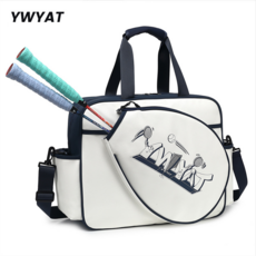 YWYAT 스포츠 가방 테니스 가방 배드민턴 가방, 화이트 블루, 1개