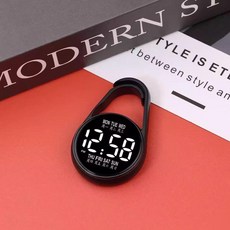 新品 電子學生掛錶 觸屏防水夜光 便捷式迷你掛件 掛懷表 副廠商品, 白燈+典雅黑, 典雅黑