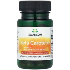 스완슨 베타 카로틴 25000IU, 25000 IU, 100개, 1개, 100정