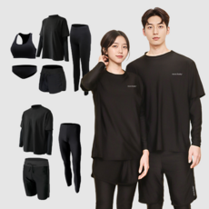 오로라선데이 올블랙 래쉬가드 남녀 루즈핏 빅사이즈 무지 체형커버 비치웨어 남성 3종 여성 5종 세트, 남성(3XL)