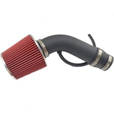 3 범용 냉풍 흡입 키트 파이프 알루미늄 자동차용 공기 필터 유도 흐름 호스 블랙, Black & Red, 1개