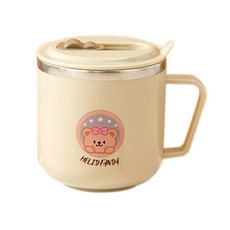 WORTHBUY 귀여운 카피바라 316 스테인리스 스틸 어린이 빨대 물컵 270ml 이중벽 보온 머그컵 새지 않는 우유 커피, 201-300ml, 1개