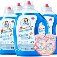 맘스럽 소다워시블루밍코튼 베이킹소다 액체세제 실내건조 고농축 특대용량, 4개, 3.1L