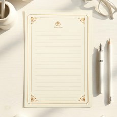 리드홈 진심담아 대용량 감성 편지지 세트 50매 A5 로즈 1세트, 1개