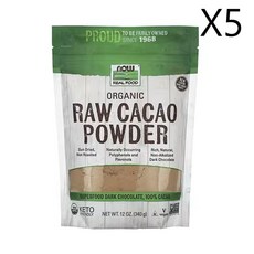 나우푸드 Real Food 유기농 무가공 카카오 가루 340g(12oz), 340g, 136개입, 5개