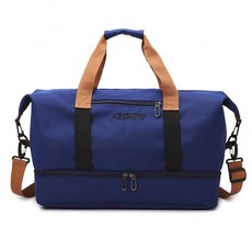 時尚短途手提旅行包乾溼分離運動健身包大容量游泳瑜伽斜挎行李包, 藍, 1個