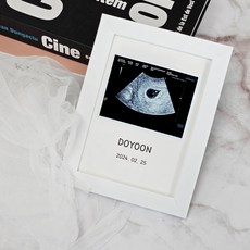 초음파 액자 사진 보관 입체 카드 각인 아기 성장 임신 선물 디데이 탁상 벽걸이, 이름 + 1줄(배송메모에 입력), 필요없음
