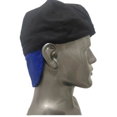 焊工帽 阻燃鴨舌帽兩件裝, 藍黑拼接阻燃鴨舌帽頭圍55-65cm可戴, 1個
