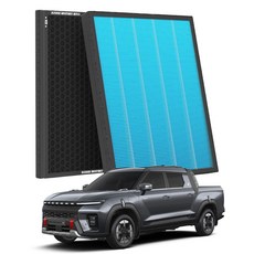 1+1 PM 0.3 에어컨필터 활성탄 블루 초미세먼지, 2개, 무쏘EV O100 (25~현재) [FCP-22]