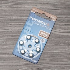 renata ZA312 (PR41) 助聽器鋅空氣電池，德國製造，經濟實惠，提供清晰音質, 1個