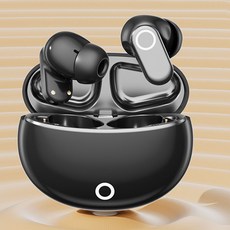 SMABAT무선 블루투스 이어폰 ANC노이즈 캔슬링 핸드폰 이어폰 블루투스5.4 초경량 스포츠 운동 이어폰 IPX5방수, 블랙