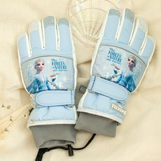 COZY24 冰雪奇緣兒童手套滑雪單板幼兒小孩小孩女孩小學生防寒防水板雪橇加厚冬季手機智能觸控手指手套