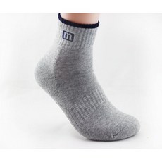 에너지아 심플 디자인 기능성 스포츠 양말 5켤레 세트, 그레이