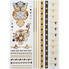 異國戀曲 金屬紋身貼紙 T02D TATTOO 防水刺青貼紙 共200款 大邱紋身 T02, 1個, D4異國戀曲210