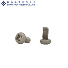 銳禾 M3x6 盤頭/丸頭 十字槽 機械牙 鍍鎳螺絲 100入 工廠直營, 1個