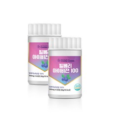 빌베리 분말 파우더 가루 100% 농축 추출물 정 빌베리아이, 2개, 60정