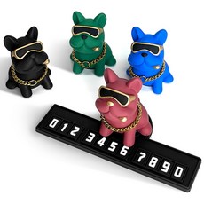 카엔 불독(피규어) 논슬립주차번호판 (피규어), 1개, 블랙 느와르