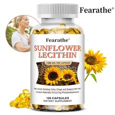 해바라기 레시틴 캡슐 1200mg - 천연 포뮬라로 포스파티딜콜린이 풍부한 Non-GMO 식물성 연질캡슐, 1개, 60회분