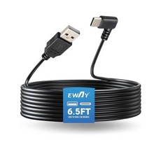 USB C 대시캠 전원 케이블 6.5피트/2미터 USB-A 2.0에서 90도 타입-C 2.5암페어 입력 필요 USBC 교체 공급장치 전면 후면 미러 대시보드 녹화기 녹화 카메라, USB C 대시캠 전원 케이블 6.5피트/2미터 USB