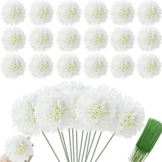 3/5/10Pcs 실크 국화 인공 꽃 홈 룸 웨딩 장식 액세서리, 5Pcs, 03 White