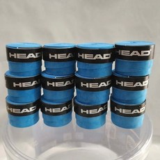 테니스스트랩 오리지널 헤드 오버 그립 미끄럼 방지 테니스 라켓 스웨트 밴드 Padel 충격 흡수 테이프 트레이닝 액세서리 12 개, dry blue, 1개