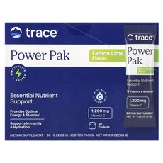 트레이스미네랄스 전해질 스태미나 파워팩 레몬 라임 30팩 각 4.9g 0.17oz, 2개, 30정