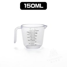 透明雙面刻度量杯 600ML, 1入, 食品級 尖嘴量杯【150ML】1入