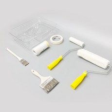 셀프 DIY 페인트 도구 세트 트레이 마스킹테이프 커버링테이프 페인트 롤러 붓, 1개