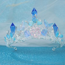 ［ 台灣直發 ］ 眉心墜 皇冠 頭飾 動漫精靈頭飾 冰雪公主配飾 水晶五角星王冠, 1個, HG191YSGL