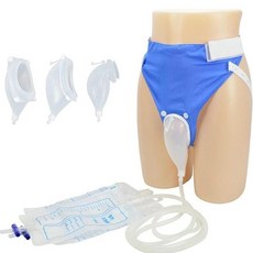 간병 보조 팬티 실리콘 소변기 남성 여성 누수방지, 블루, 1개, 노인용