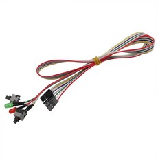 슬림 ATX PC 컴퓨터 마더보드 전원 케이블 LED 조명 포함 리셋 스위치 푸시 단추 스위치 켜기/끄기 65cm 1 개 2 (색상-1Pcs), 1. 1Pcs, 1개
