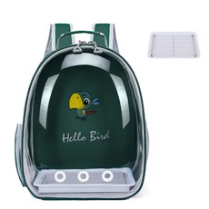 통기성 좋은 휴대용 앵무새 새 이동장 여행용 배낭형 야외 산책용 조류 케이지 백팩, 1개, 그린 로프 미포함