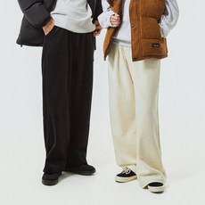 LUNAPOLI 여성 기모 골덴 와이드 밴딩바지 코듀로이 팬츠