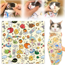 [바니오] 매직 멀티랩 반려묘 포대기부터 화장품보관까지 가능한 다용도 자착패브릭, 1개, 러키프렌즈